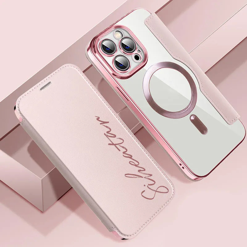 Customized Personalized Leather Flip Samsung/Apple Phone Case(2 Free Shipping)