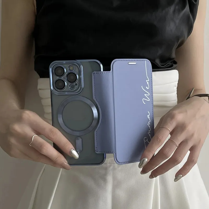 Customized Personalized Leather Flip Samsung/Apple Phone Case(2 Free Shipping)