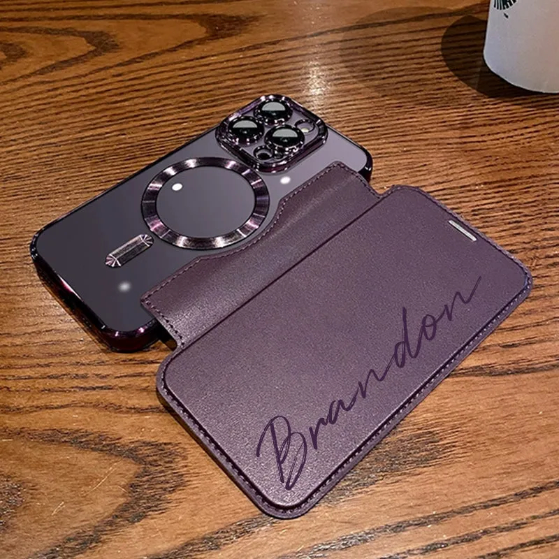 Customized Personalized Leather Flip Samsung/Apple Phone Case(2 Free Shipping)