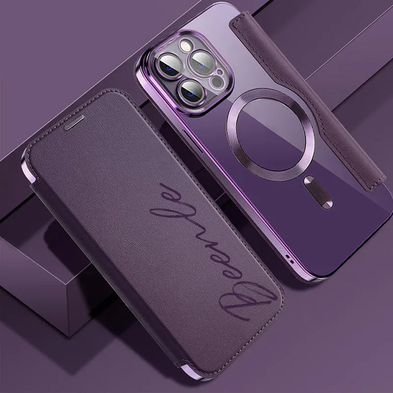 Customized Personalized Leather Flip Samsung/Apple Phone Case(2 Free Shipping)