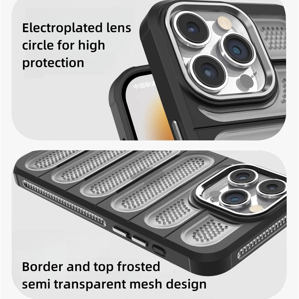 Ice Silk Armor Heat Dissipation Magnetic Case For iPhone 16 Pro Max