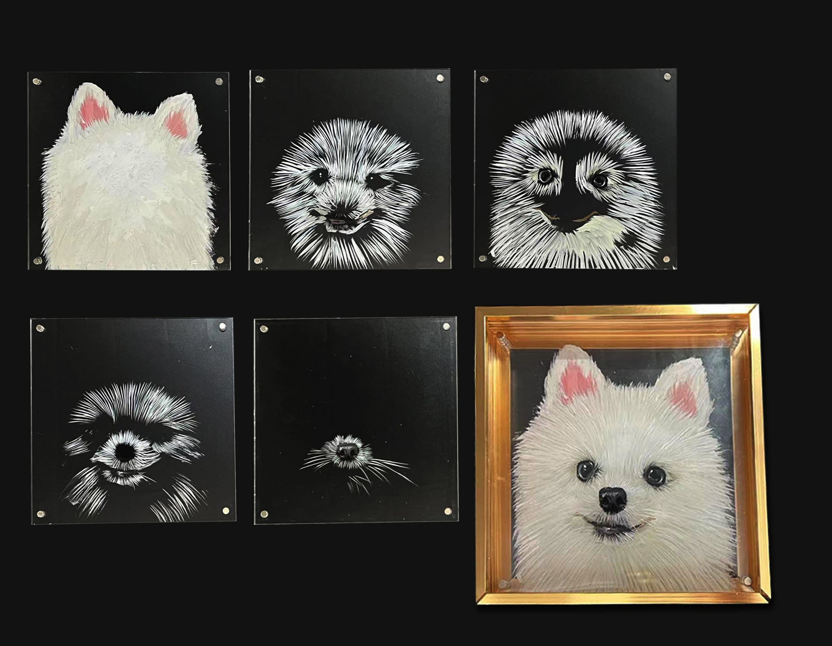 2024LuckyPet's Exquisite Hand-Painted Glass Pet Portraits: Custom Crafted for Cherished Memories