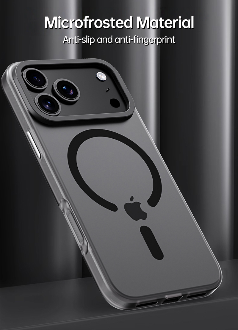 CASESUN-iPhone 17 Pro Max case back close-up showing frosted matte finish.
