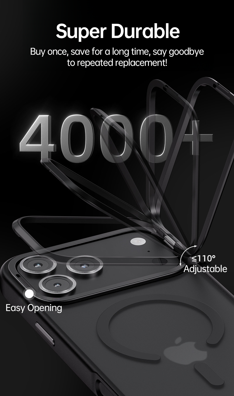 CaseSun-Highlighting the 4000+ adjustable bracket and the case's long-lasting durability with the ability to withstand multiple uses.
