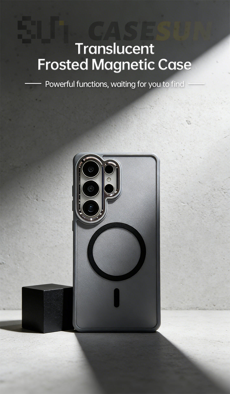 CASESUN Translucent frosted magnetic case for Samsung Galaxy S26 Ultra with matte anti-fingerprint finish