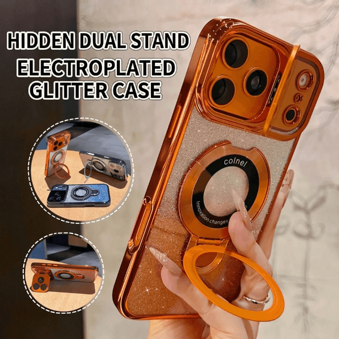 Dual-Layer Invisible Frame Glitter-Plated Case For iPhone 17 Series