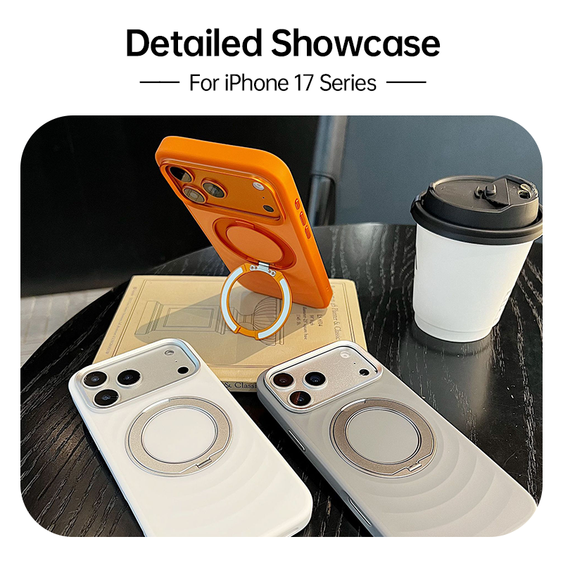 Orange, white, and gray CASESUN ripple cases displayed on table