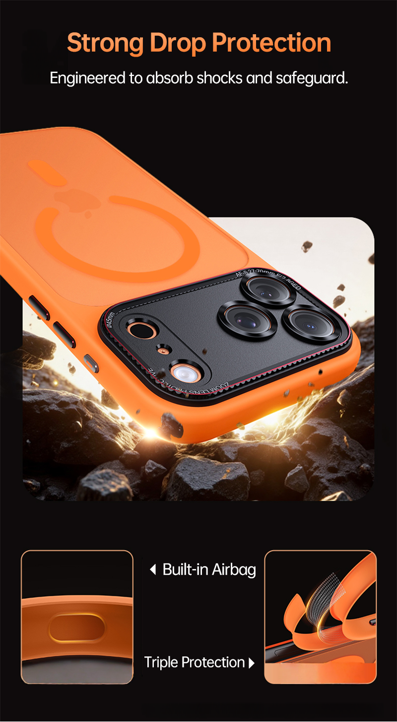casesun iPhone 17 Pro Max strong drop protection with triple airbag design