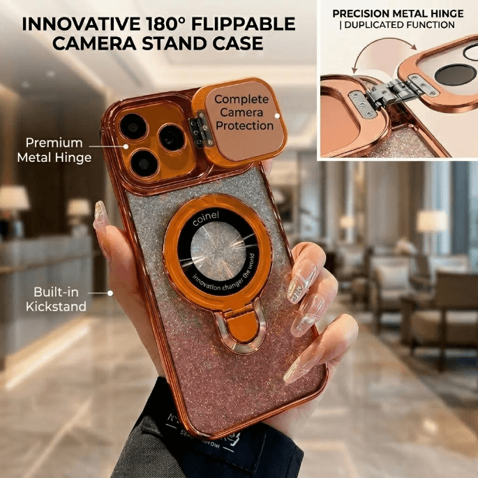 Dual-Layer Invisible Frame Glitter-Plated Case For iPhone 17 Series