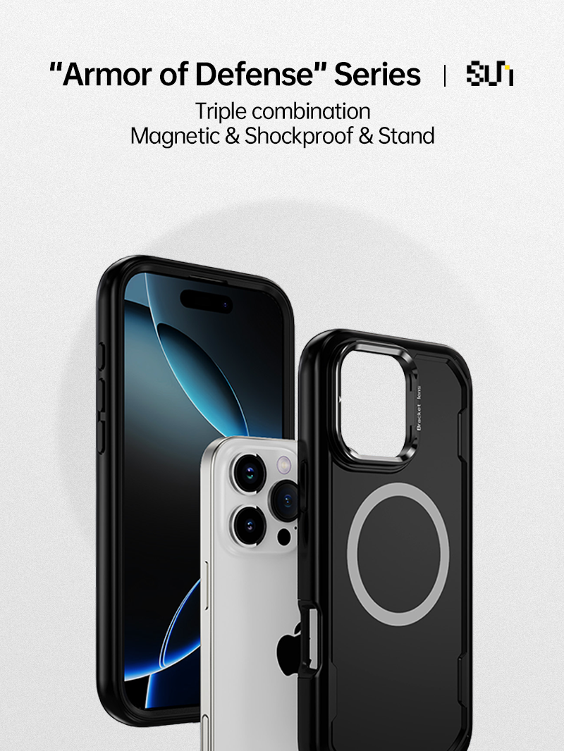 casesun-Magnetic Matte Finish 2-in-1 Shockproof Protective Case-2-in-1 Dual Protection Design
