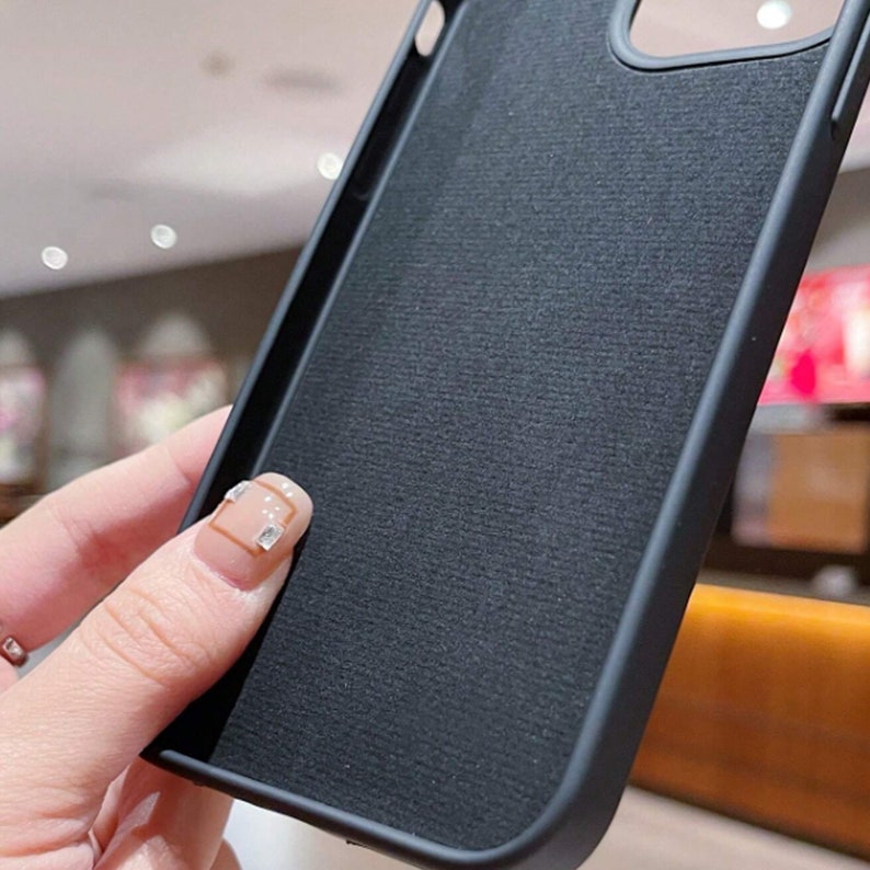 Custom Name or Logo iphone case Embossed glossy Name Black silicone personalized iphone case