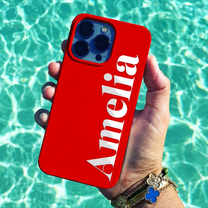 Custom Name or Logo iphone case Embossed glossy Name Black silicone personalized iphone case