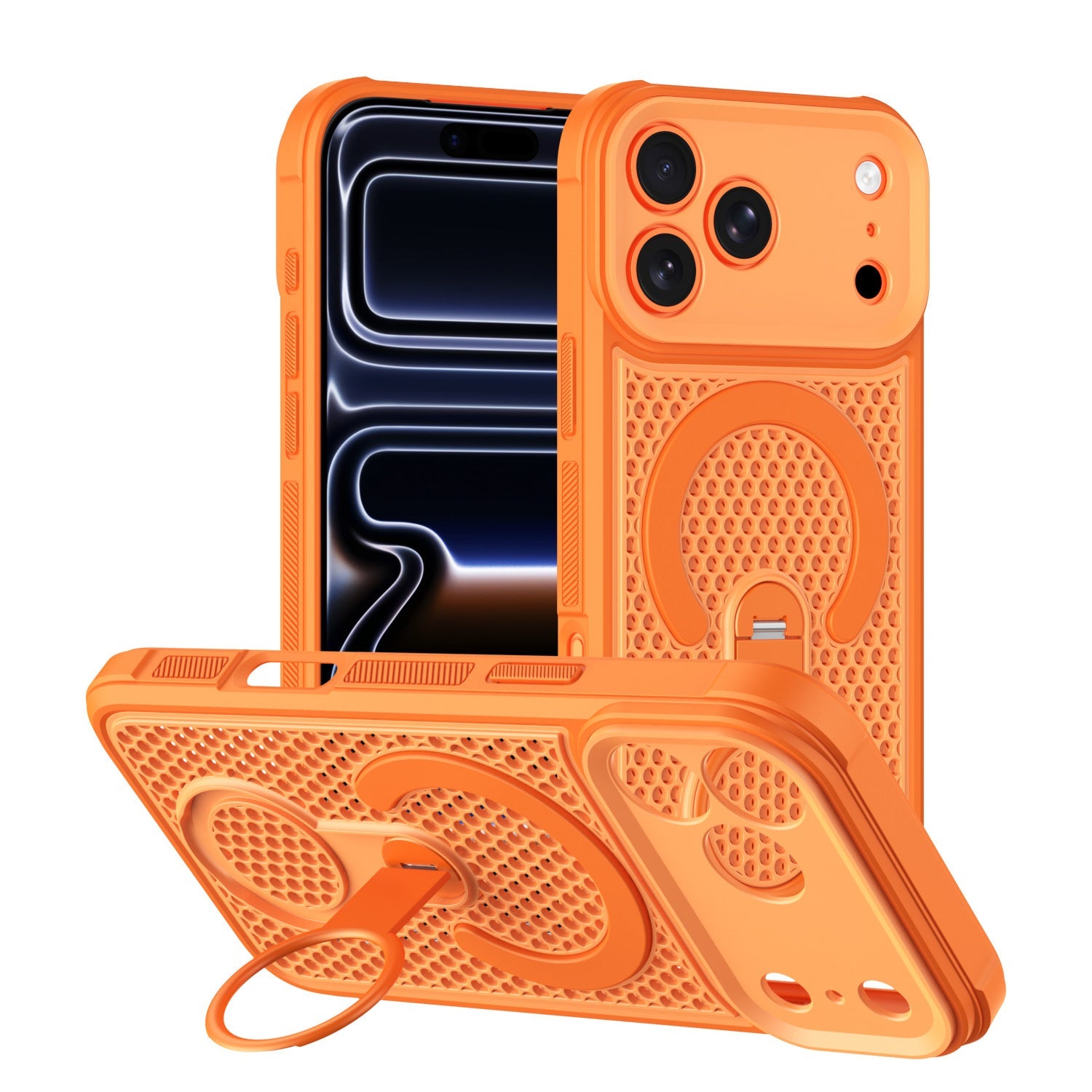 Full-Cover Honeycomb-Patterned 360° Magnetic Case for iPhone 17 Series