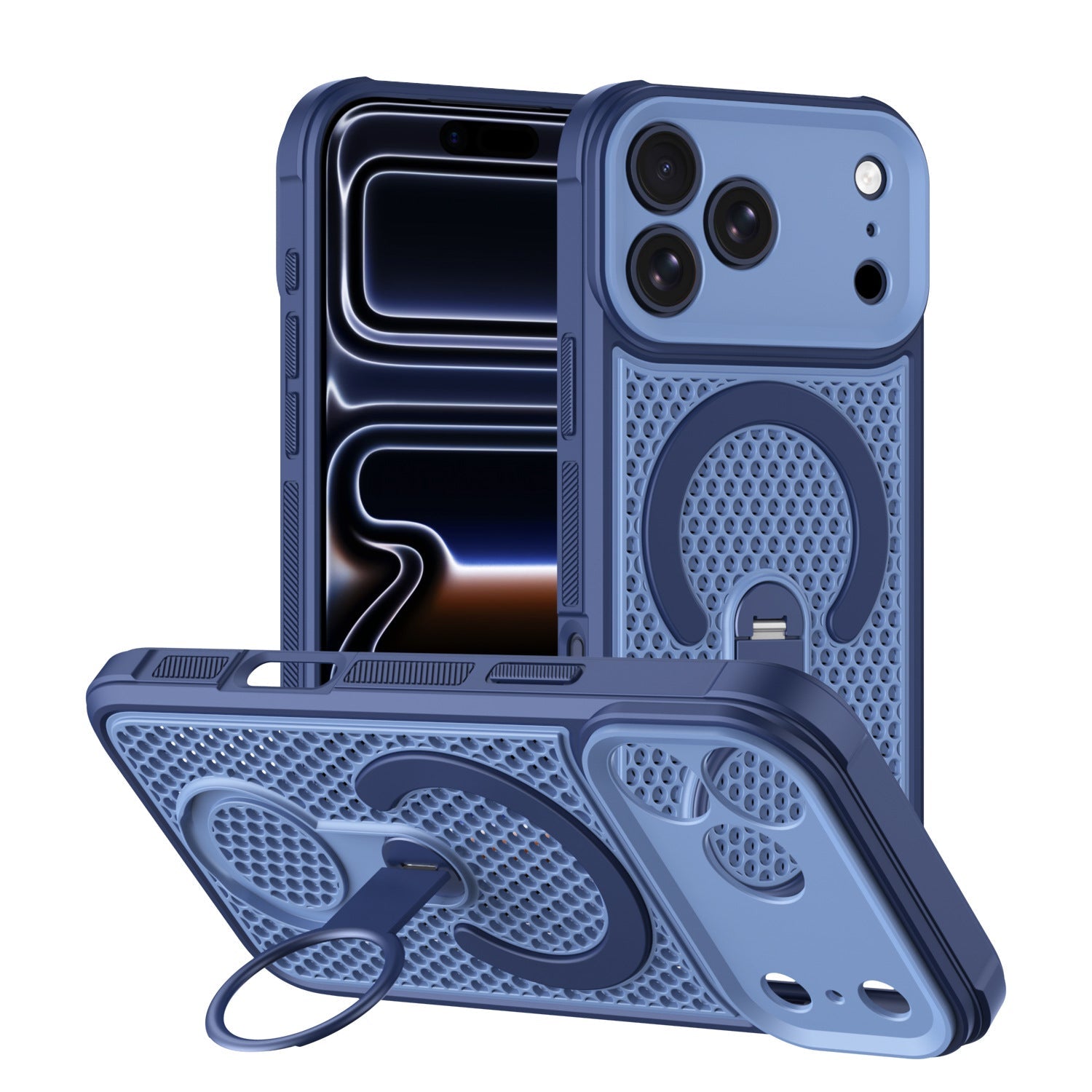 Full-Cover Honeycomb-Patterned 360° Magnetic Case for iPhone 17 Series