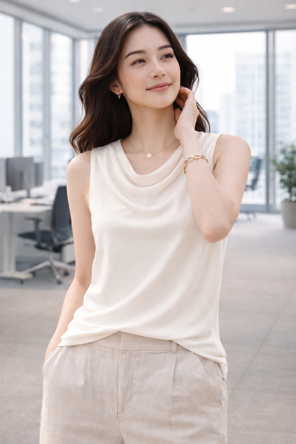 Glow Drape Sleeveless Top