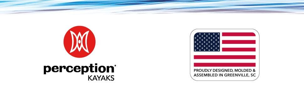 Perception Kayaks logo and American Flag
