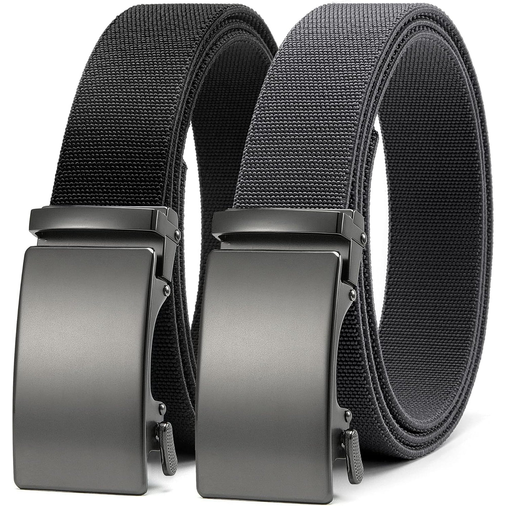 YOETEY Mens Belts Ratchet Elastic Belts for Men 2 Pack Nylon Web Adj