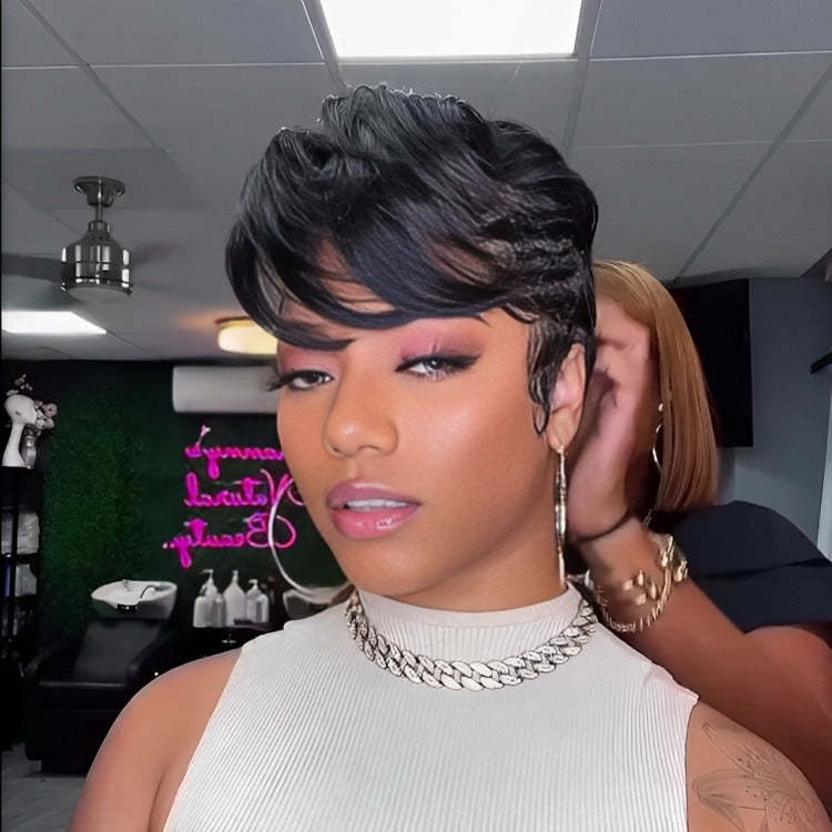 Glueless Natural Short Hair Pixie Cut Wig