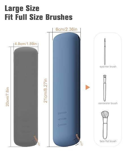 FERYES Large Travel Makeup Brush Holder with 4Pcs Makeup Brushes