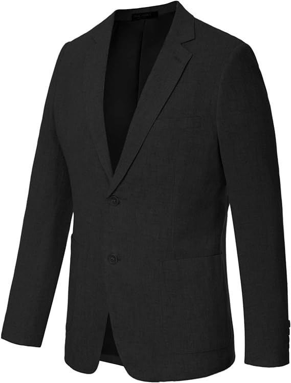Men's Slim Fit Lightweight Linen Jacket Tailored Blazer Sport Coat