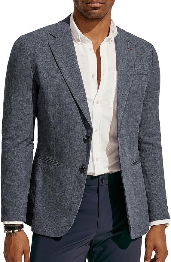 Men's Casual Blazer Lightweight Suit Jackets Regular Fit Two Button Summer Travel Sport Coats