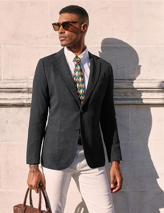 Men's Casual Blazer Lightweight Suit Jackets Regular Fit Two Button Summer Travel Sport Coats