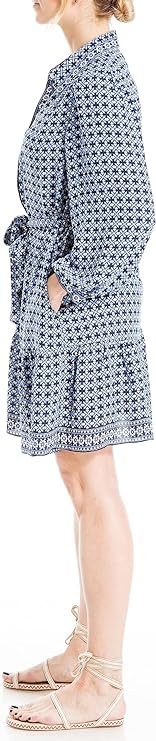 Women's Long Sleeve Collared Short Tiered Dress