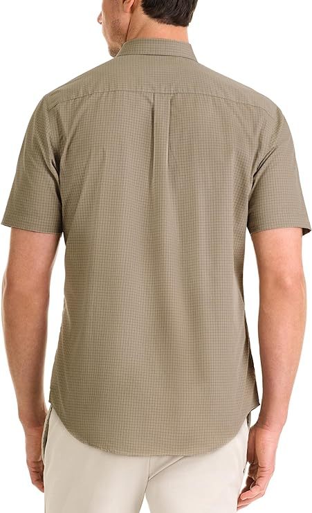 Men's Wrinkle Free Short Sleeve Button Down Check Shirt