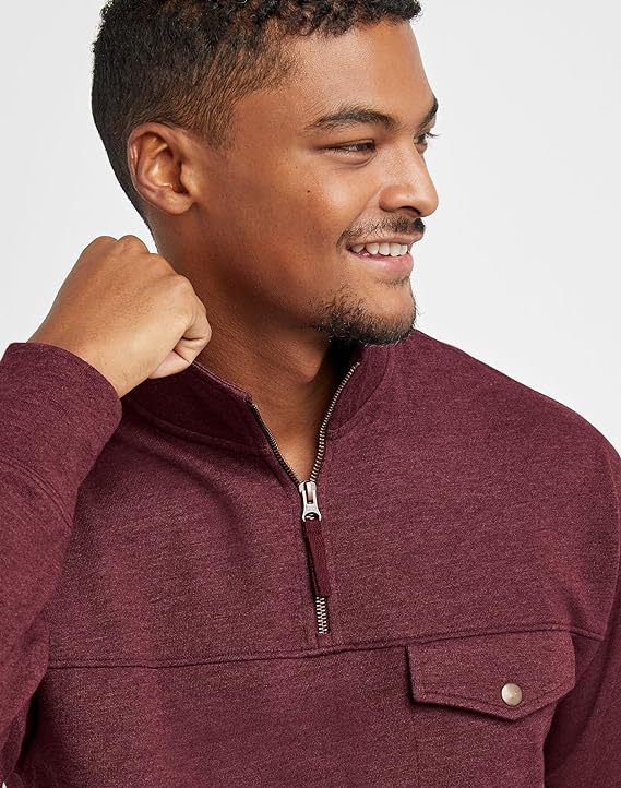 Men's Originals French Terry Hoodie, Quarter Zip Pullover, Lightweight Fleece