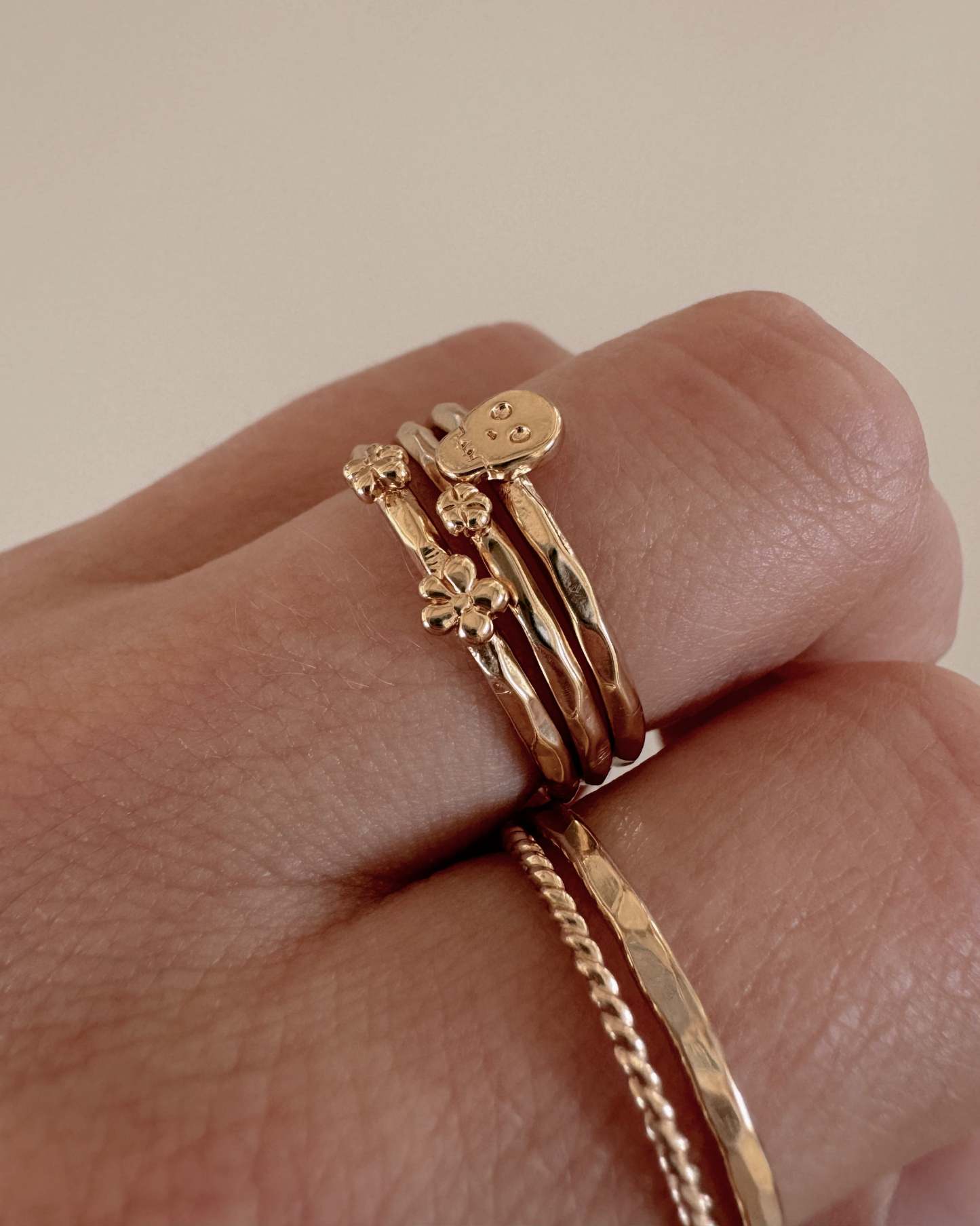 Heart Bones Ring Set