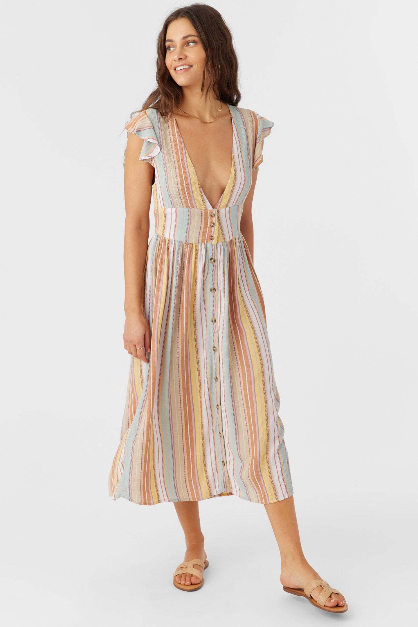 RAINEY STRIPE MIDI DRESS