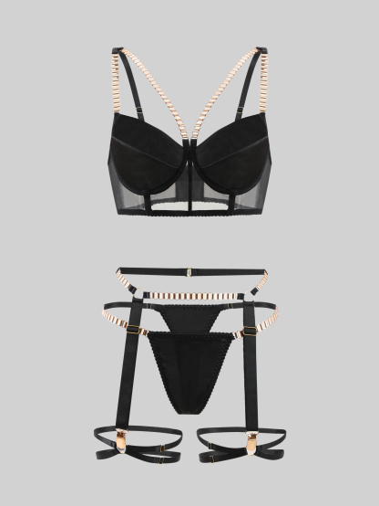 Cut Out Tops Diamond chocker with Garter Belt