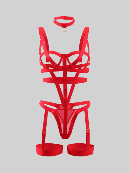 Strappy Teddy One Piece with Chocker