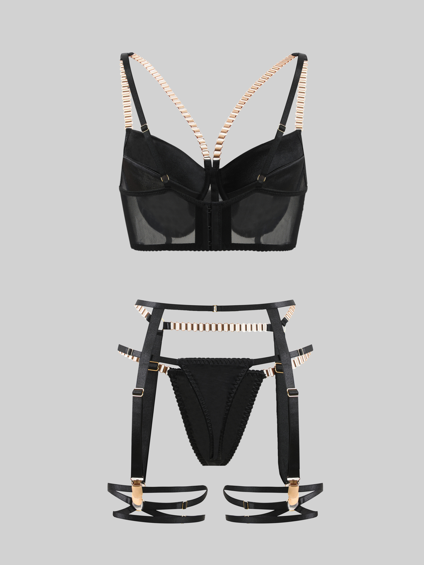 Cut Out Tops Diamond chocker with Garter Belt