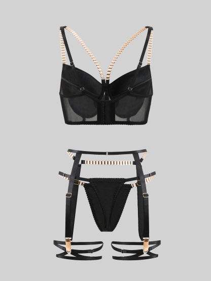 Cut Out Tops Diamond chocker with Garter Belt