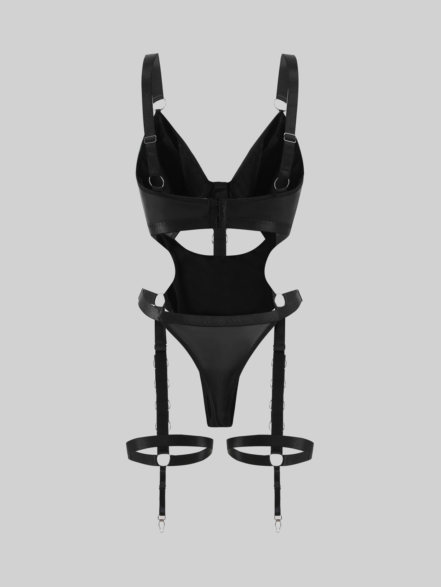 Leather Garter With Choker and Bodysuit