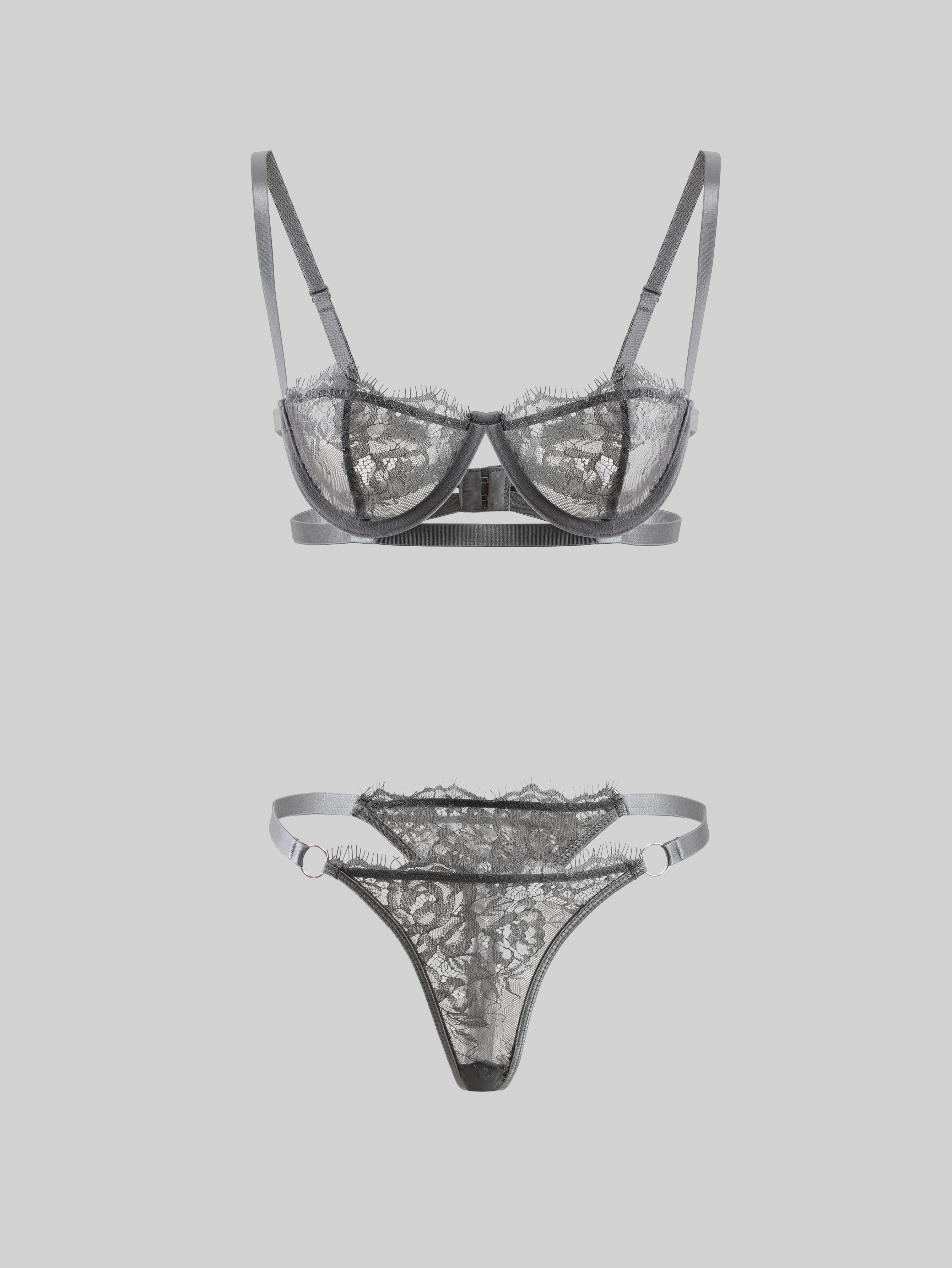 Floral Lace Bra and Panty Sets （2 Piece ）