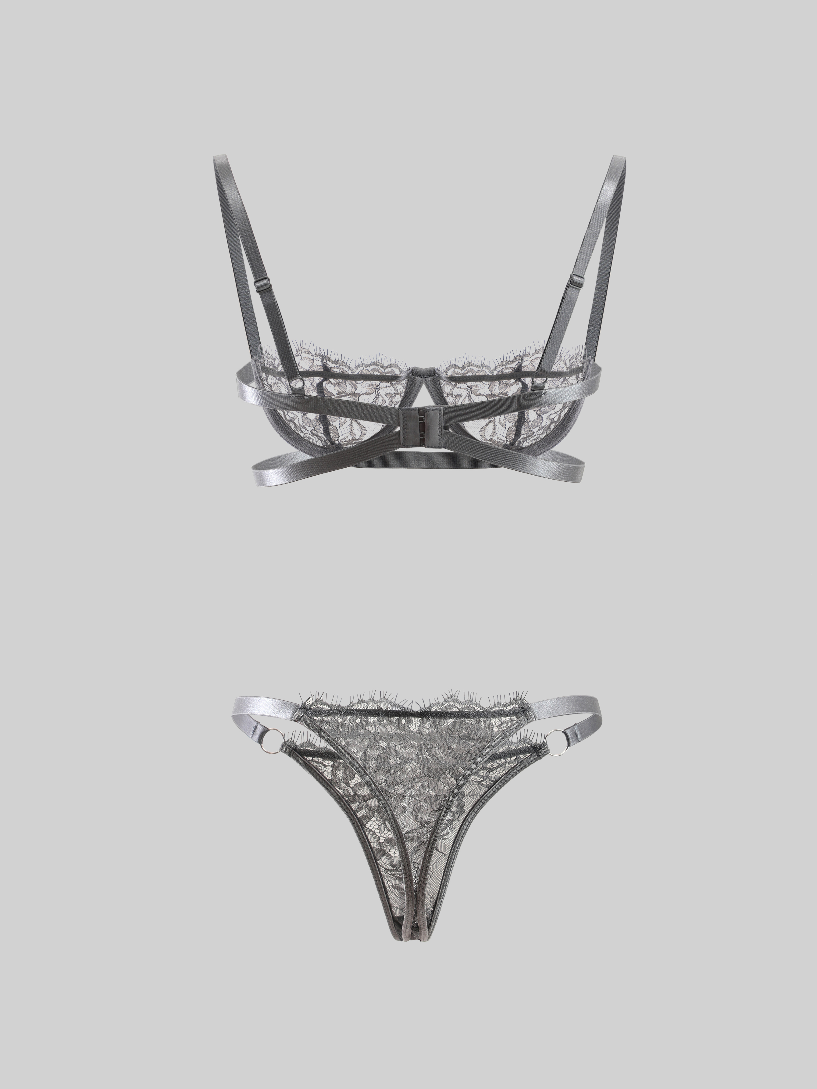 Floral Lace Bra and Panty Sets （2 Piece ）