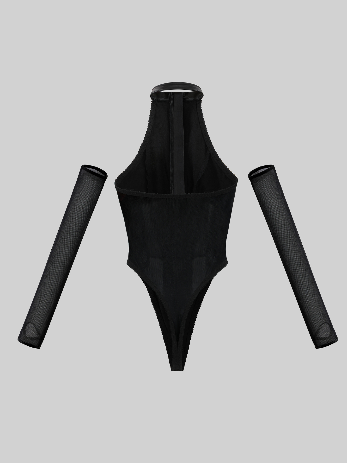 Leather Bodysuit With Zipper (2 Piece)