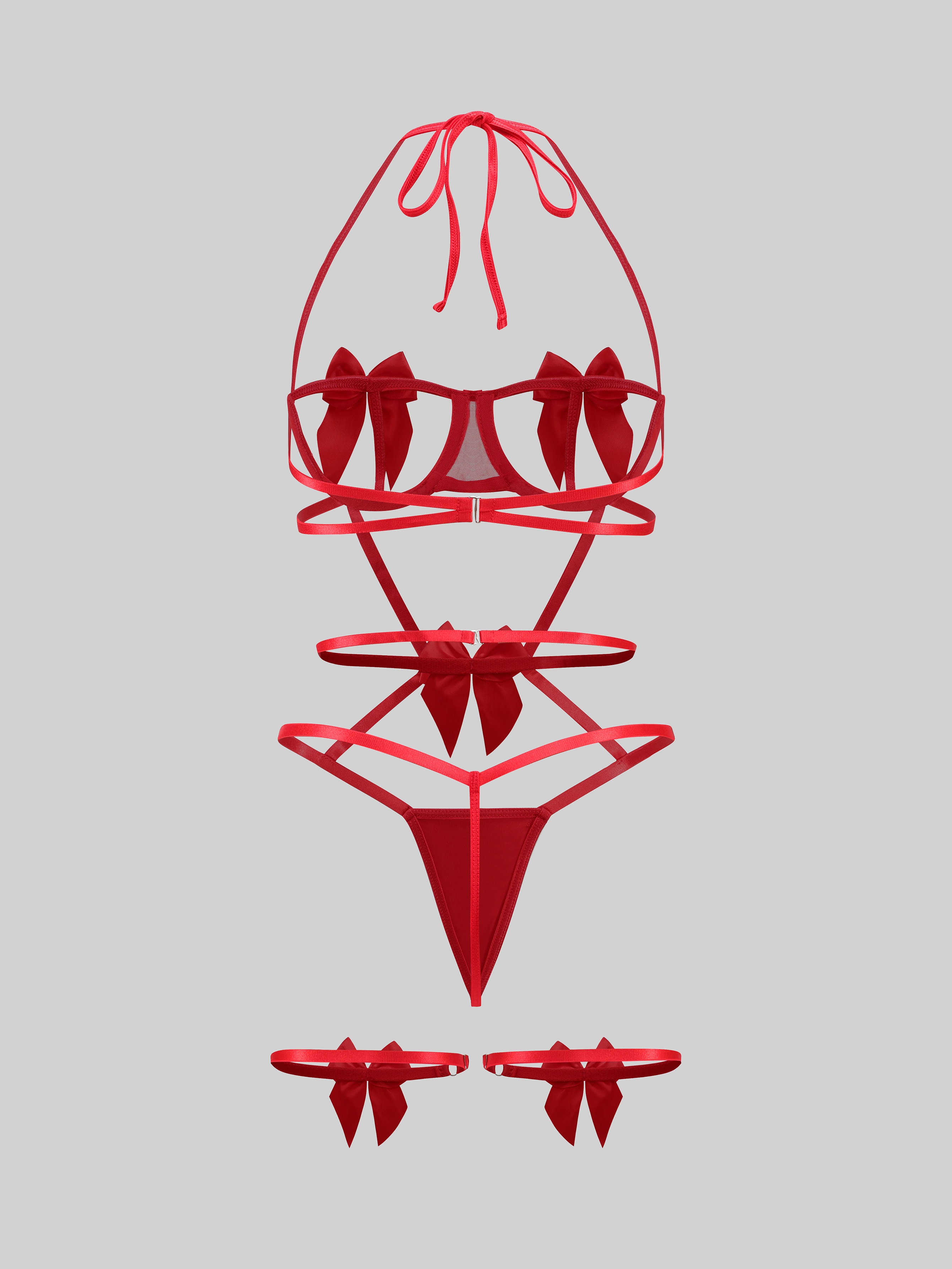 Exquisite bow tie sexy strappy Set