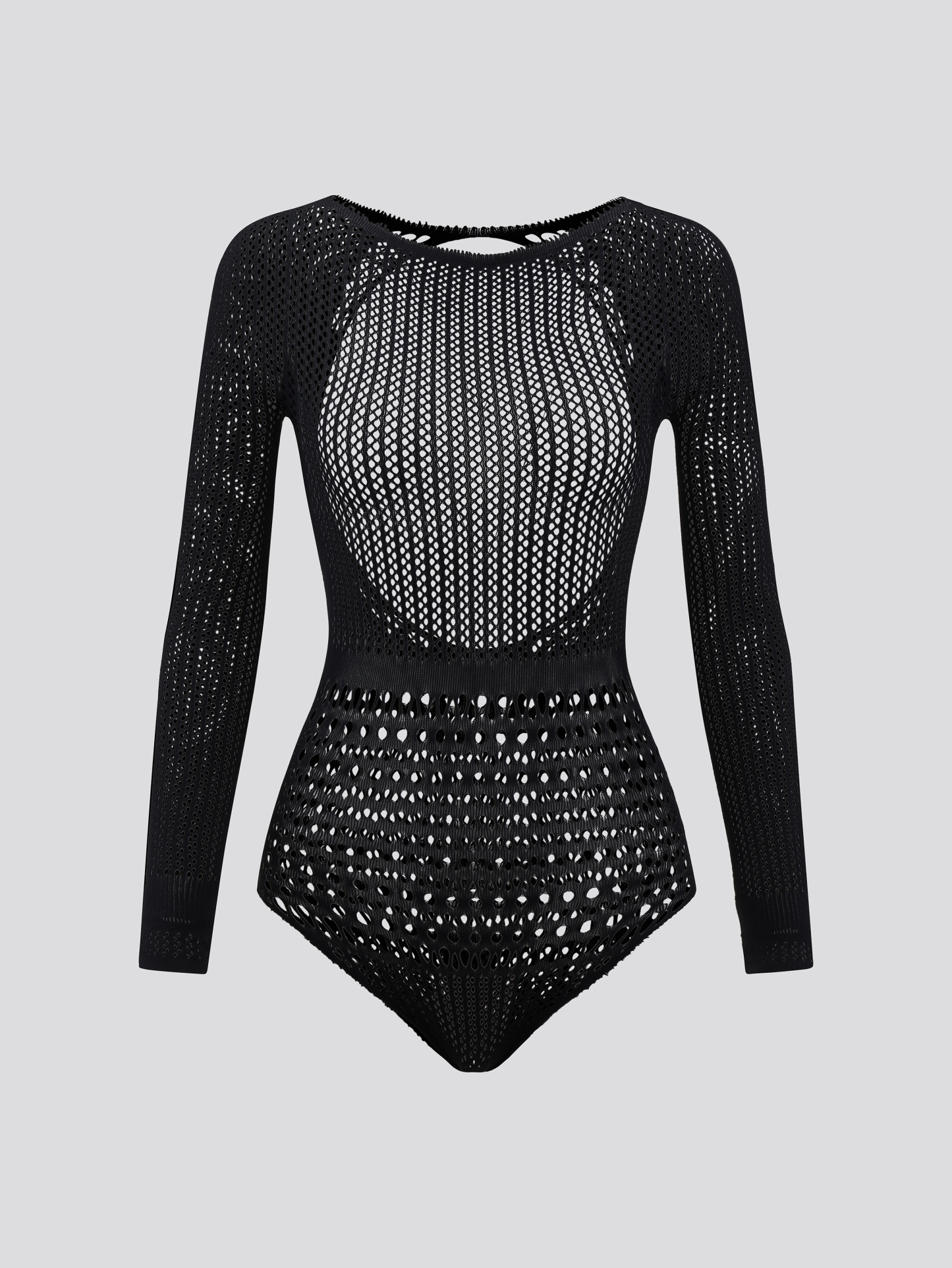 Fishnet Lingerie Long Sleeve Mesh Dress