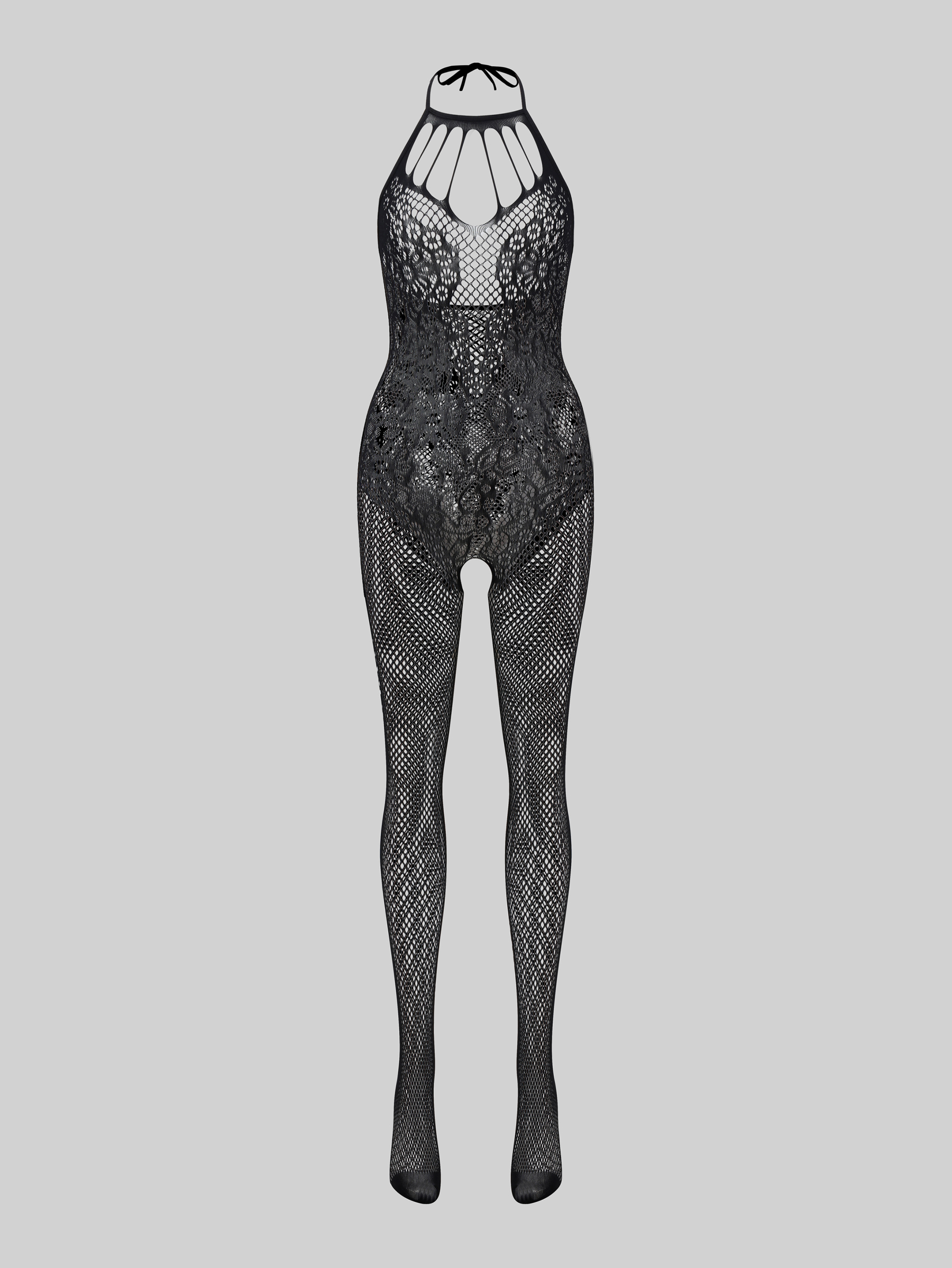 Fishnet Sexy Mesh Teddy With Stocking