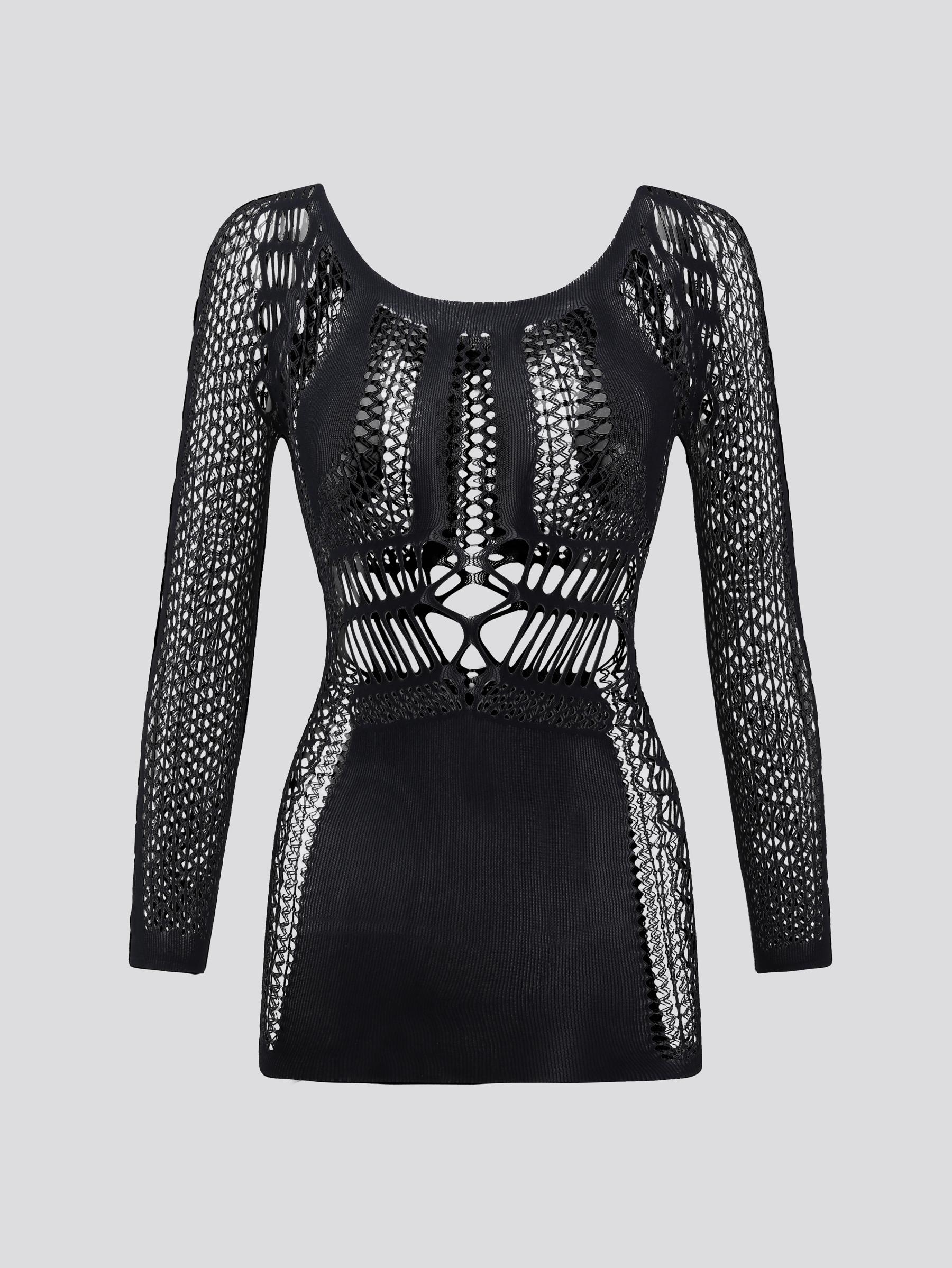 Mesh Hollow Out Fishnet Dress