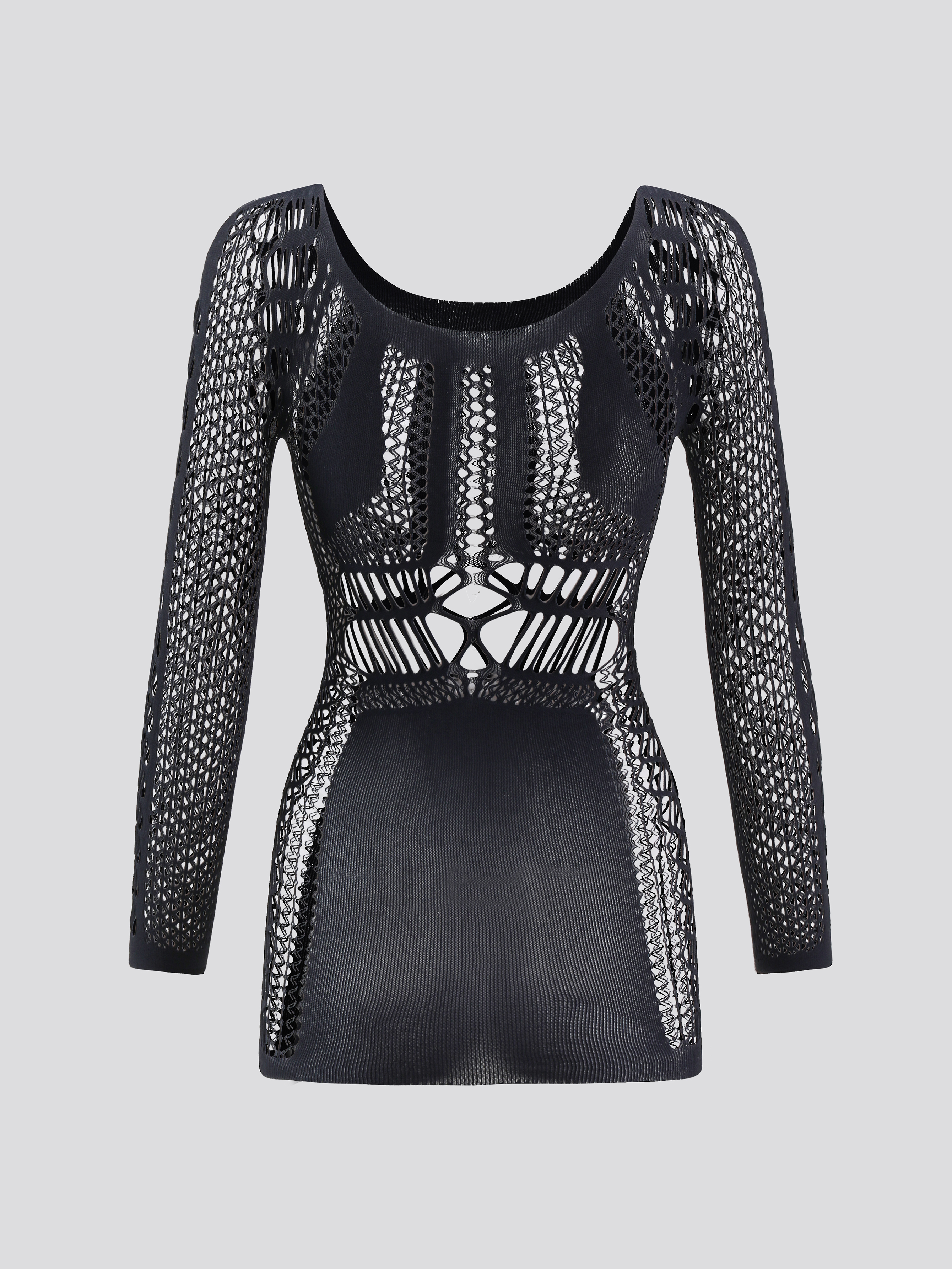 Mesh Hollow Out Fishnet Dress