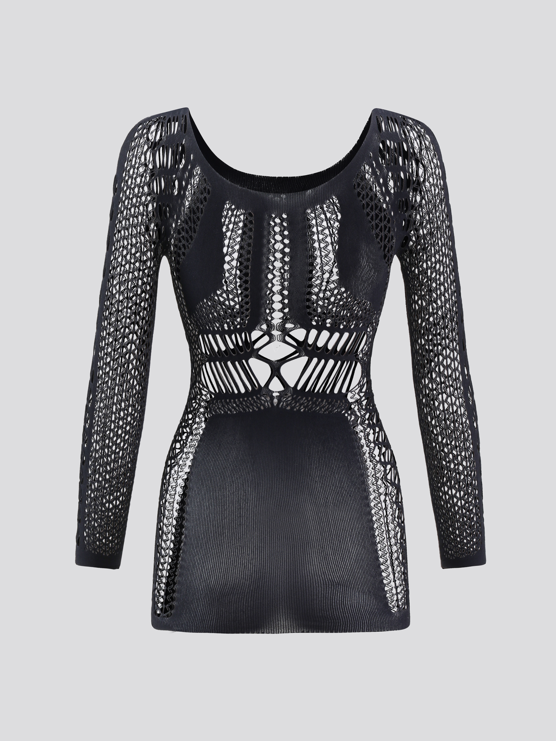 Mesh Hollow Out Fishnet Dress