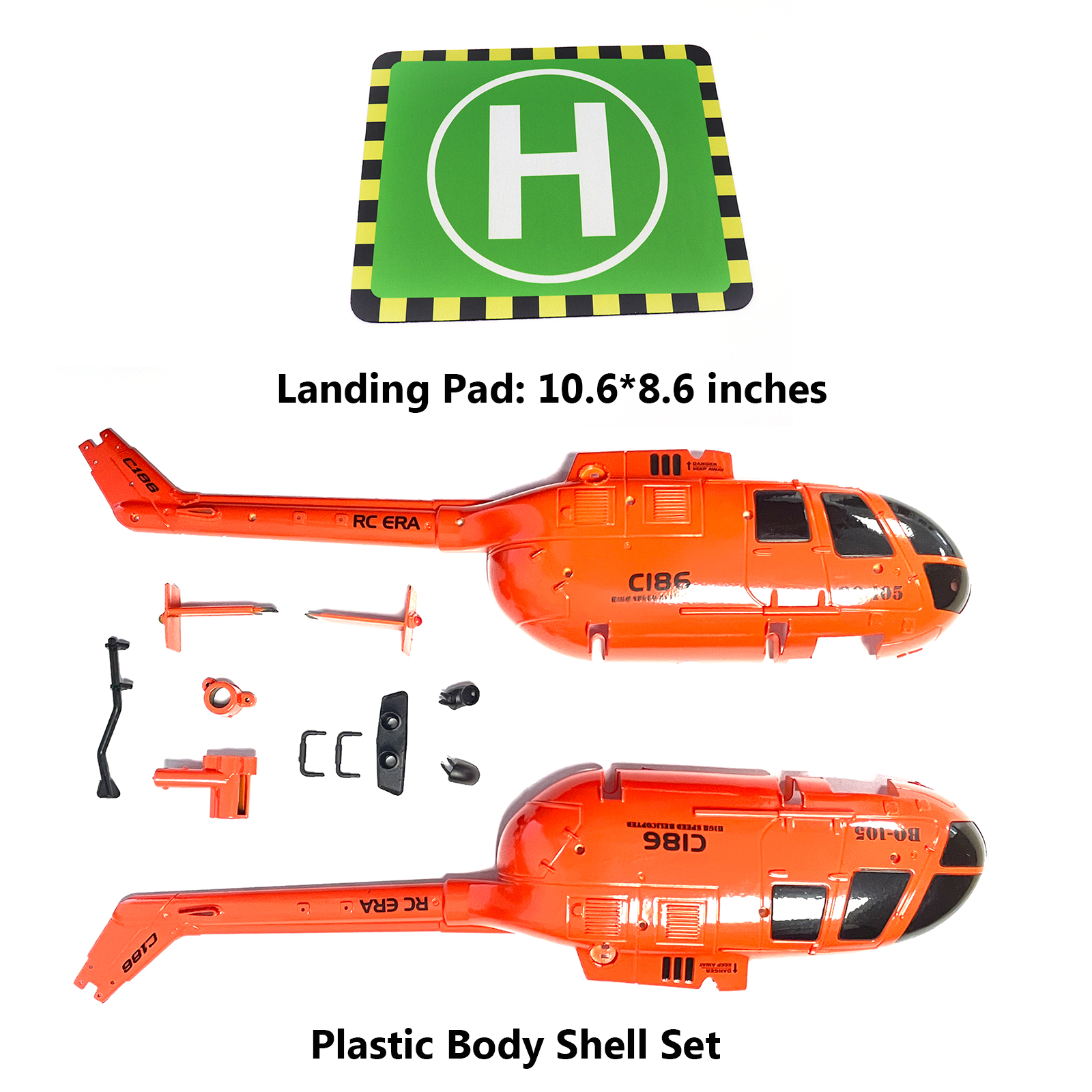 RC ERA C186 Landing Pad: 10.6*8.6 inches,Orange Plastic Body Shell Set