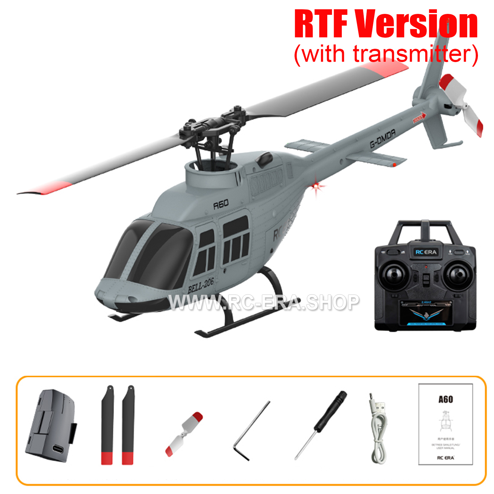 RC ERA A60 Mini Bell206 Gyro Stabilized Helicopter