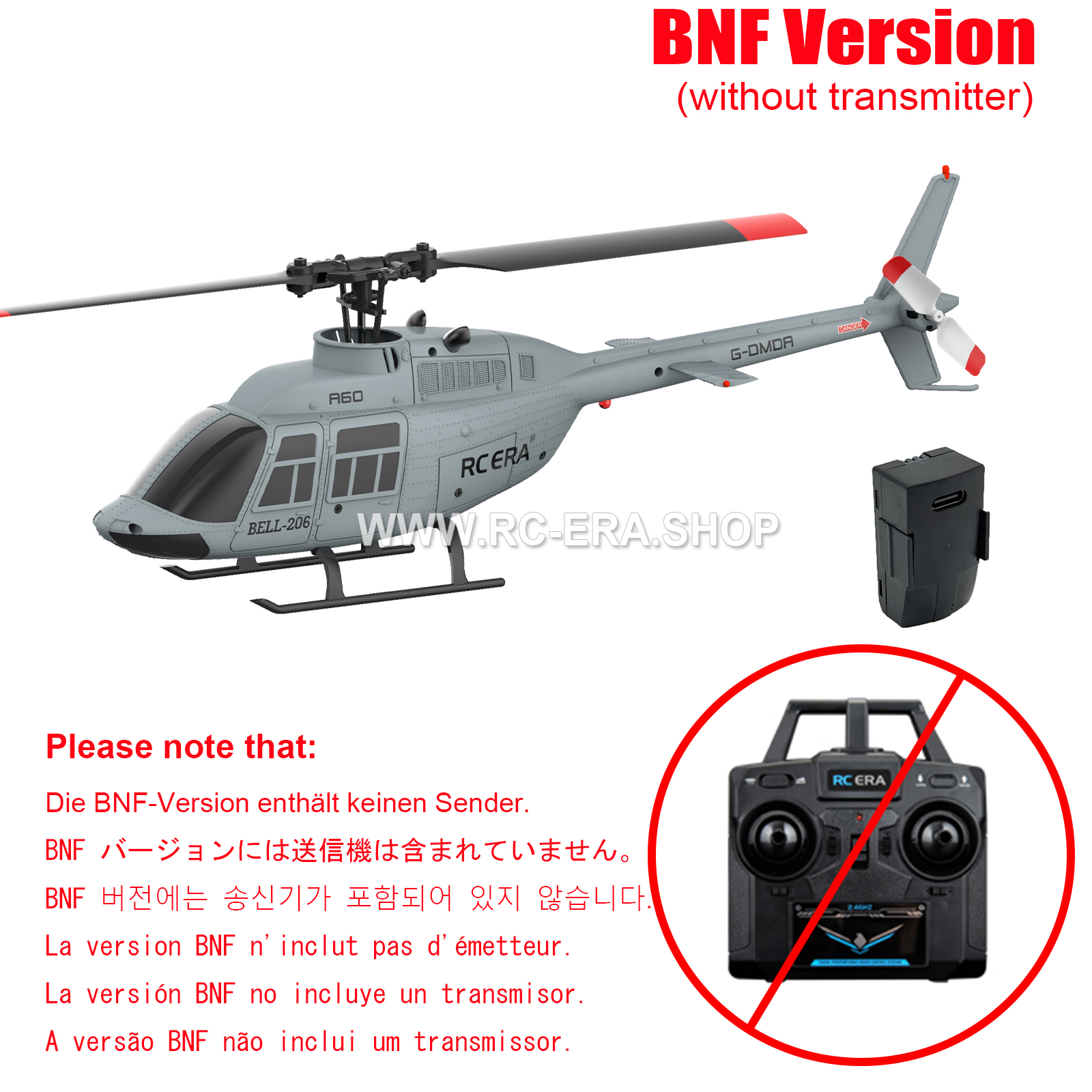 RC ERA A60 Mini Bell206 Gyro Stabilized Helicopter