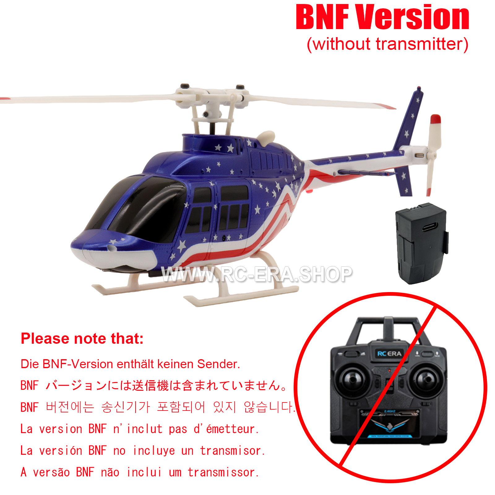 RC ERA A60 Mini Bell206 Gyro Stabilized Helicopter