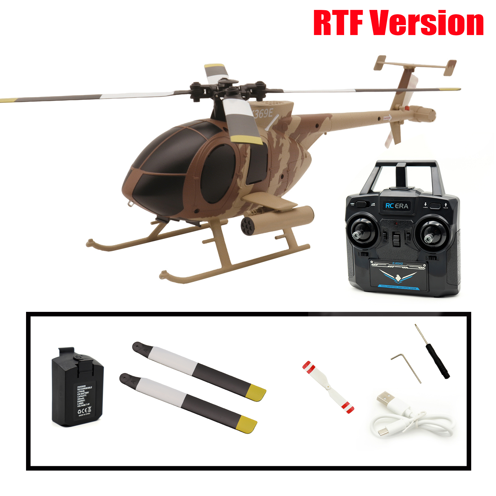 RC ERA C184 Mini MD500 Auto Stabilized Helicopter - Desert Style
